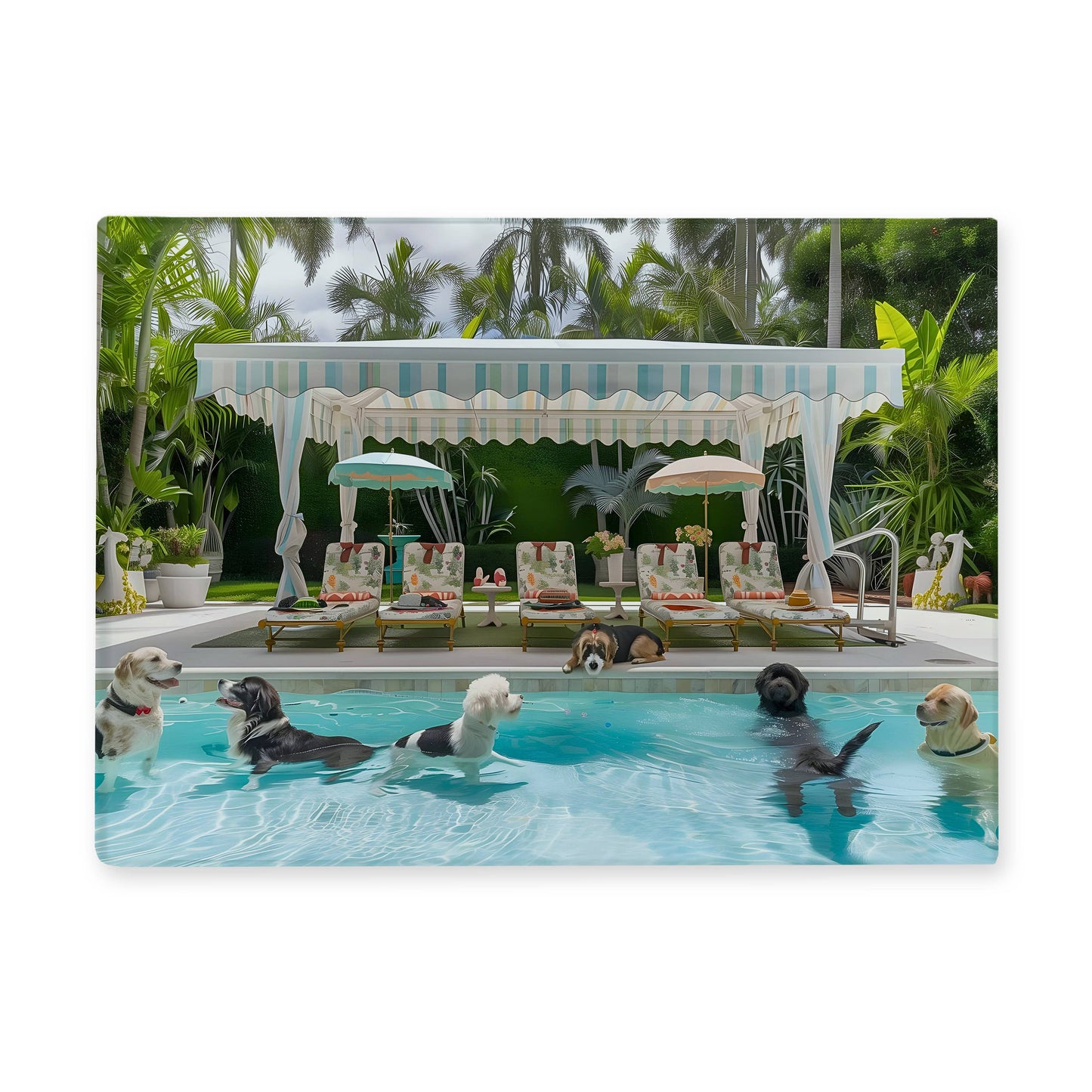 Toss Designs - Cutting Board - Pool Dogs