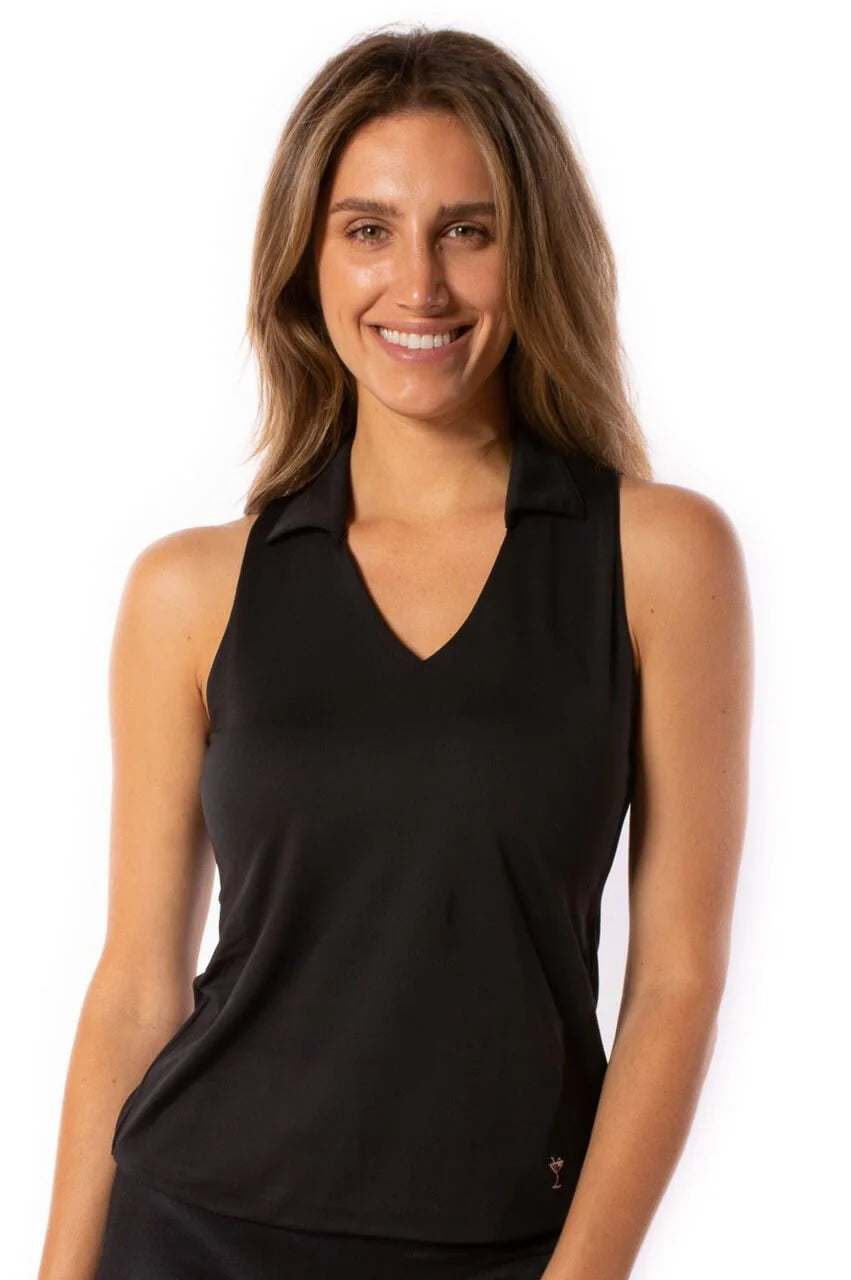 Sleeveless Lisa Sport Polo - Black