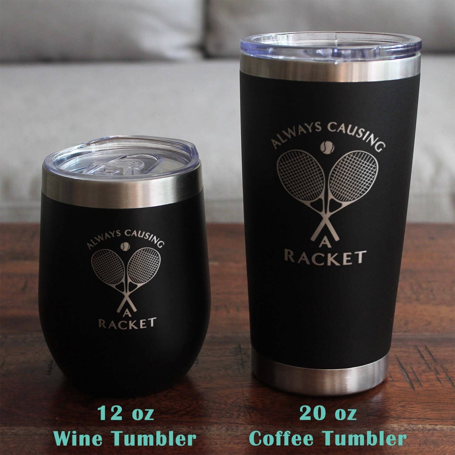 bevvee - Causing a Racket Beer Can Pint Glass - Tennis Gifts