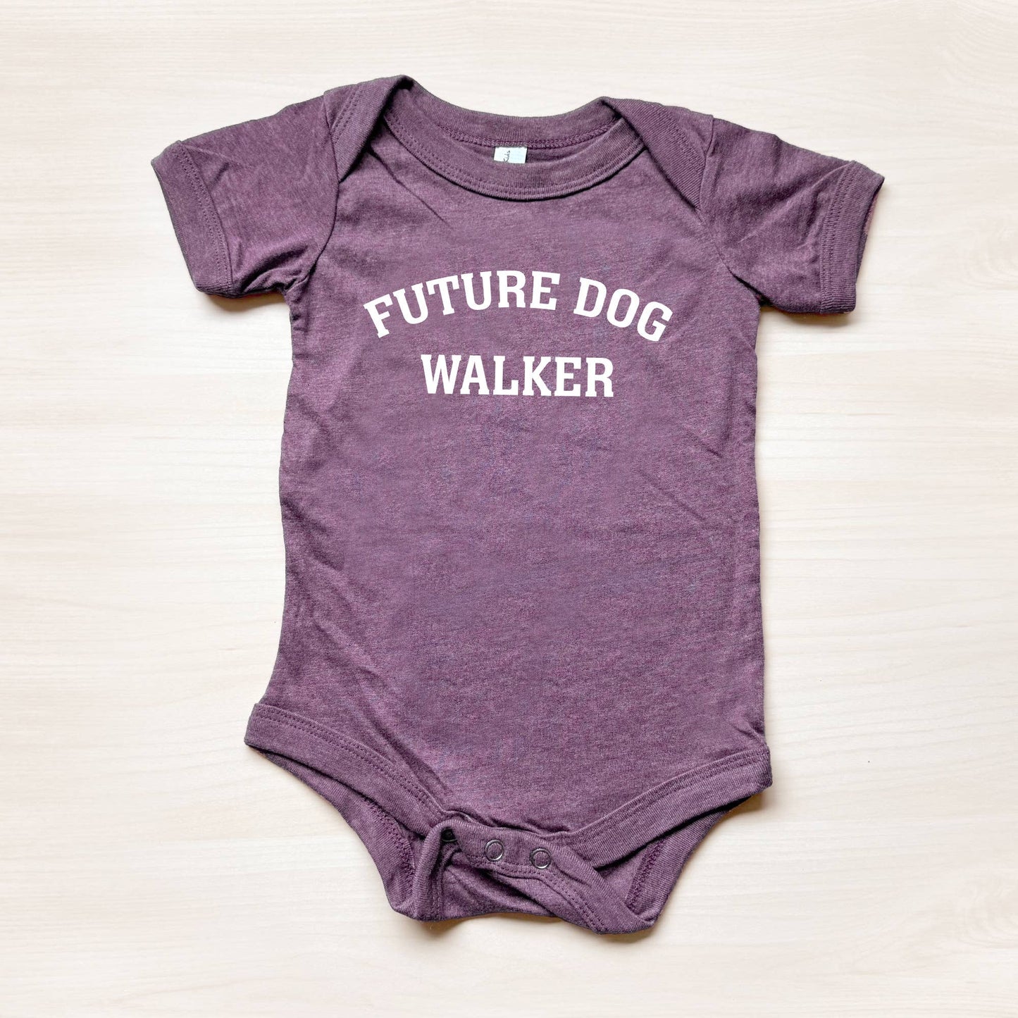 Poppy & Lou - Future Dog Walker Baby Bodysuit: Heather Mauve / 12-18M