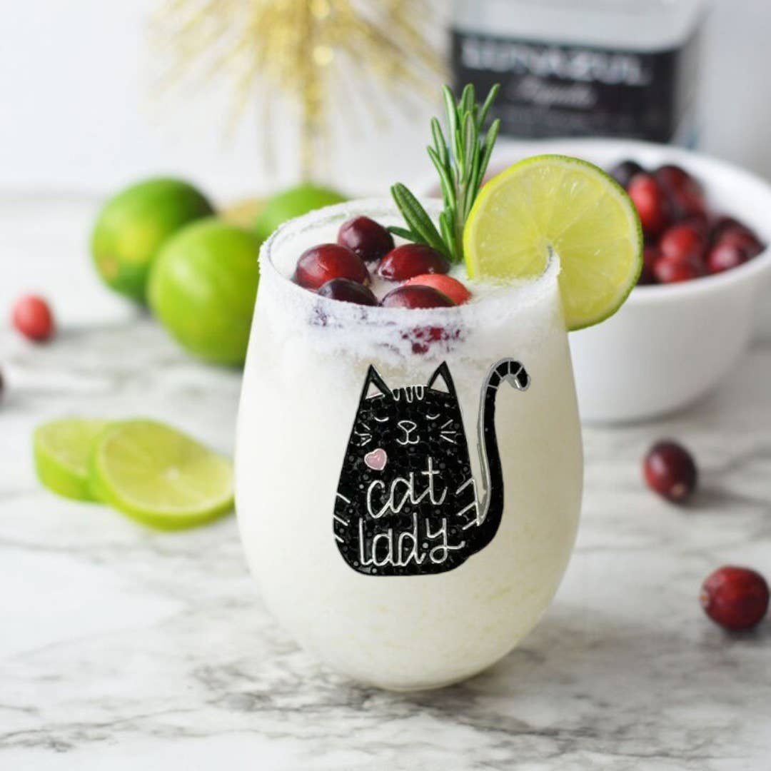 The Queens' Jewels® - Cat Lady Stemless Wine Glass