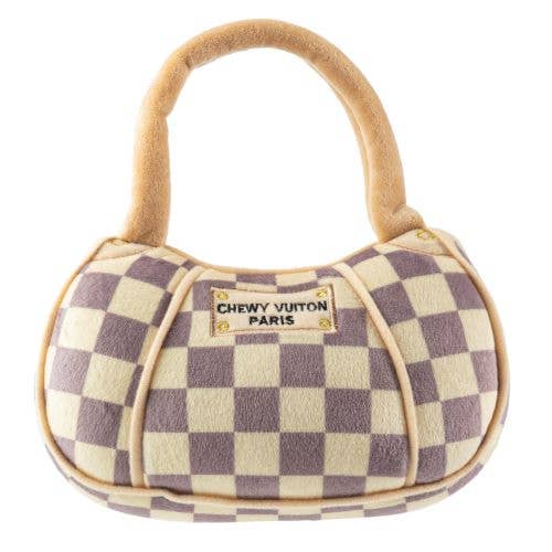 Haute Diggity Dog - Checker Chewy Vuiton Handbag Squeaker Dog Toy: Small / Mini