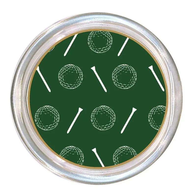 5" Glass Golf Coaster - Dark Green
