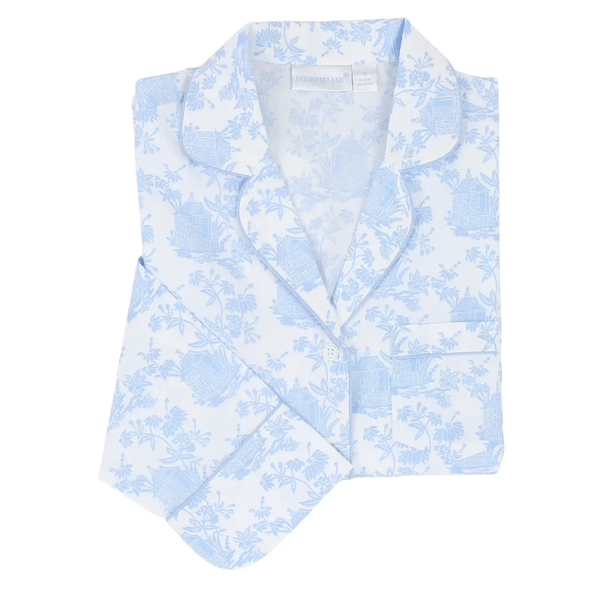 Pagoda Blue Long Sleeve Pajamas