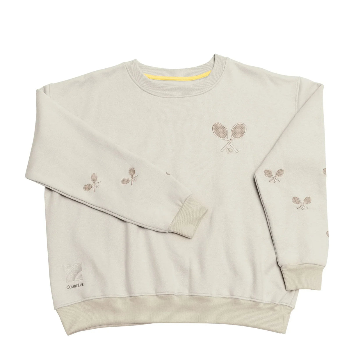 Tennis Racquets Sleeves Sweatshirt - Ivory