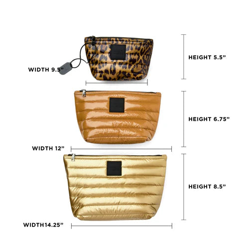 Travel Trio Organizational Pouches - Gold/Nude/Leopard