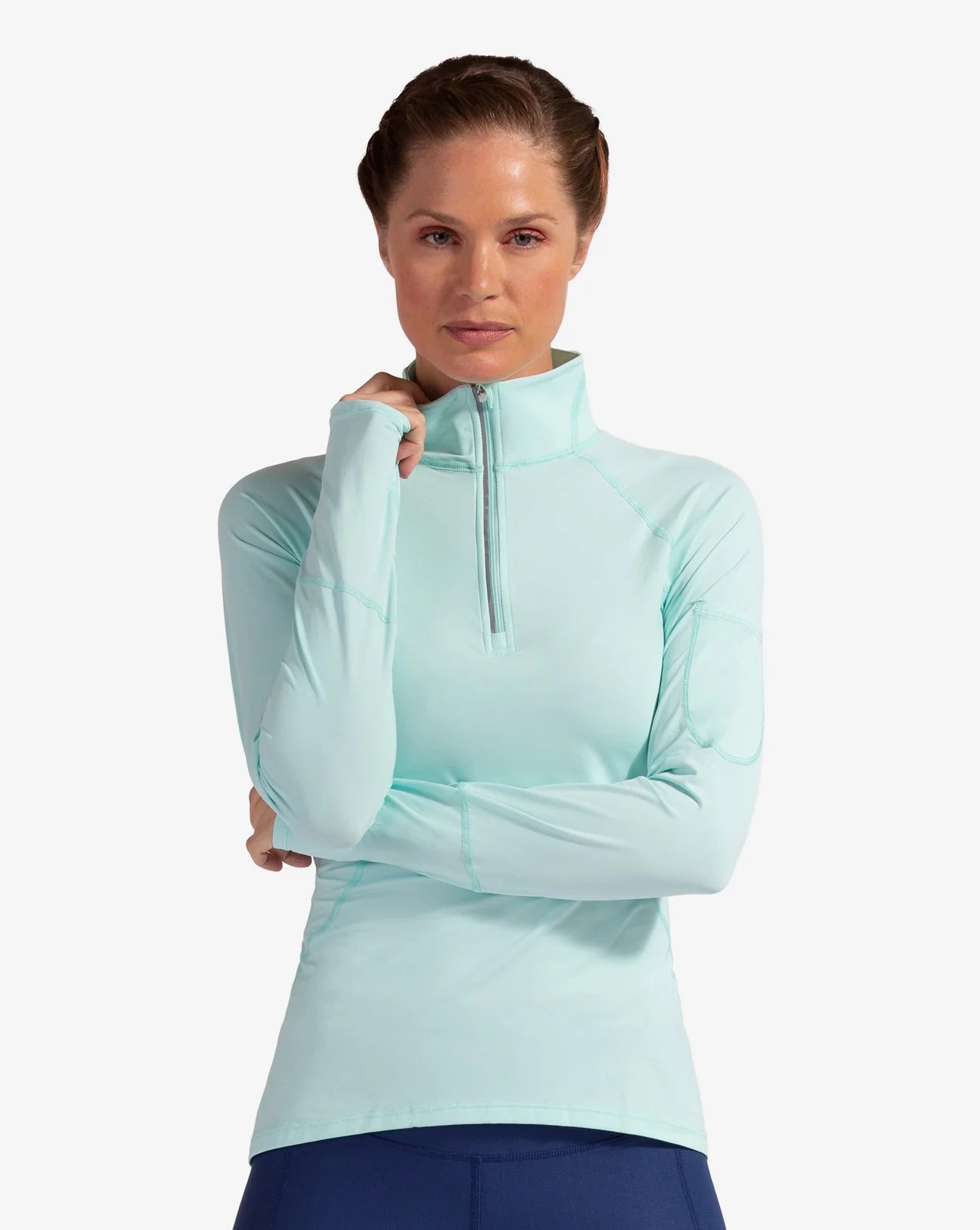WOMEN'S MOCK ZIP TOP