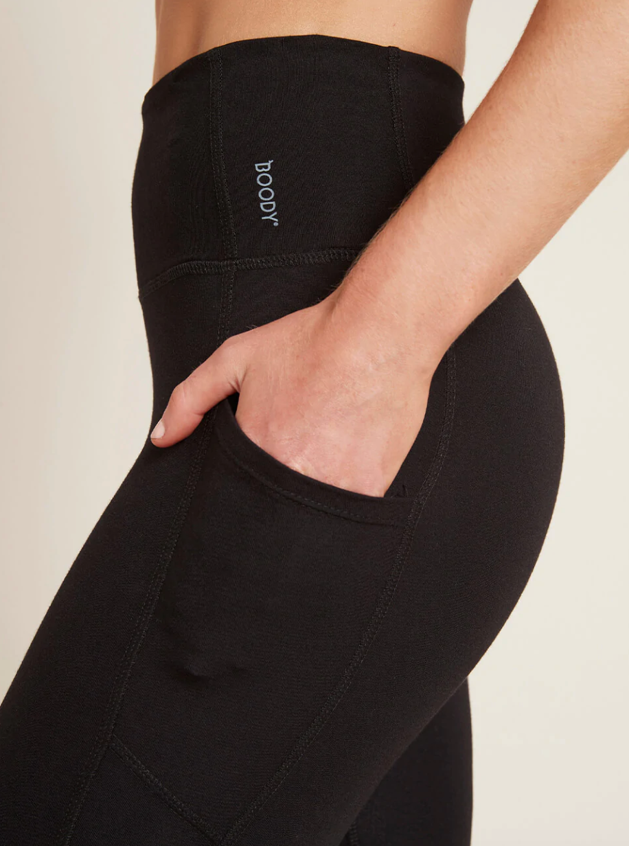 Bamboo Viscose + Organic Cotton High-Waisted 3/4 Leggings with Pockets