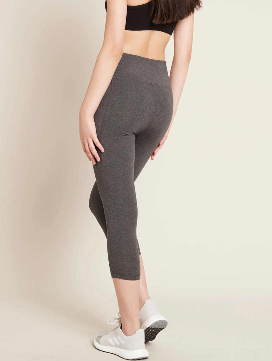 Bamboo Viscose + Organic Cotton High-Waisted 3/4 Leggings with Pockets