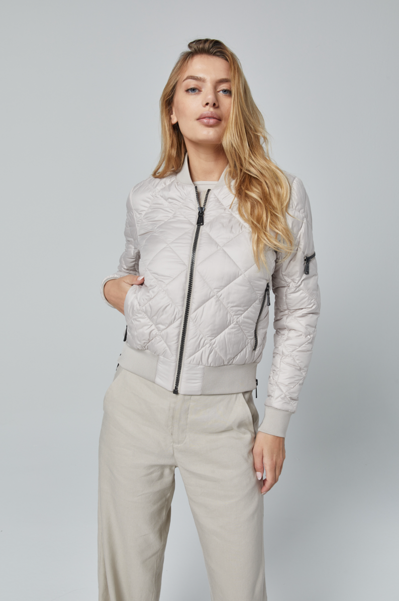 Metro Bomber Jacket - Silver Grey
