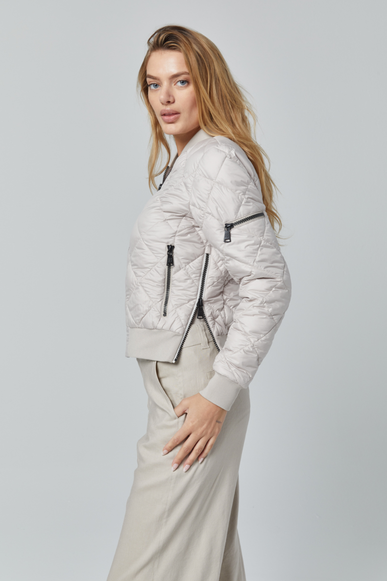 Metro Bomber Jacket - Silver Grey