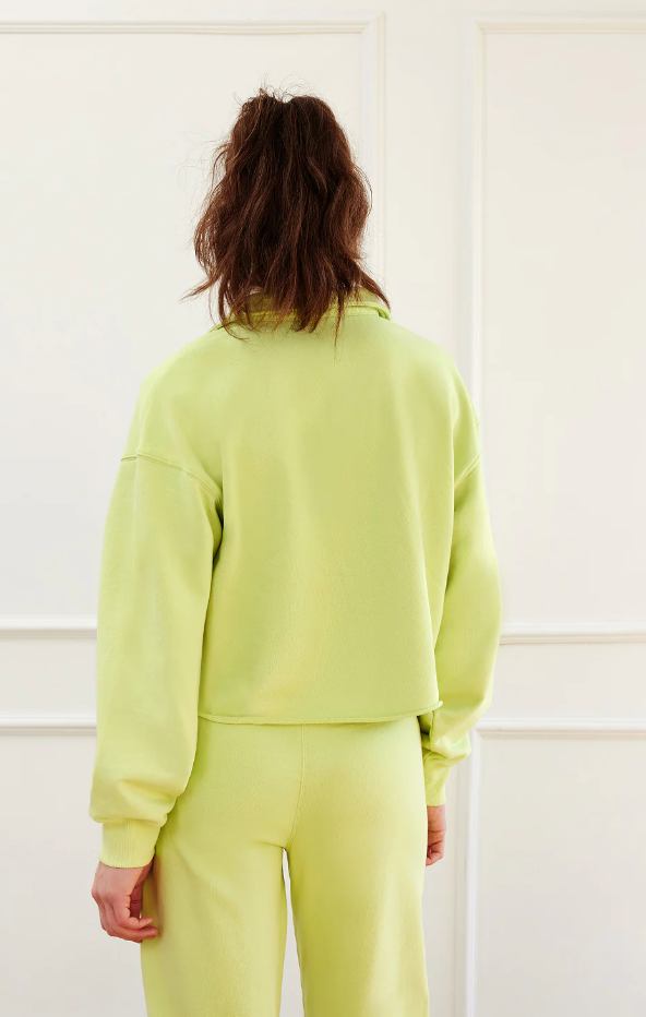 Cropped Polo Pullover Lime
