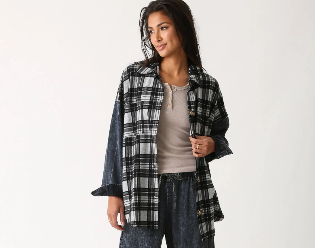 Fletcher Jacket DeLuna Plaid - Heather Grey/Onyx