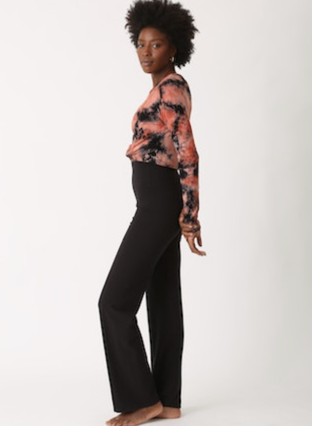 Harlow Twist Tee-Epic (Ribbed) - Amber/Onyx