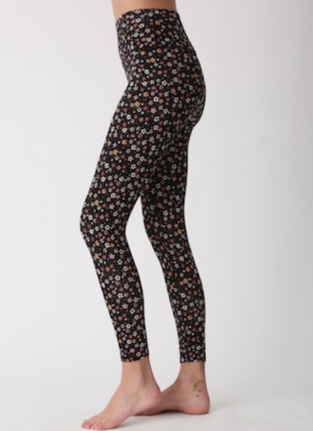 Sunset Legging Ditsy Floral - Onyx/Multi