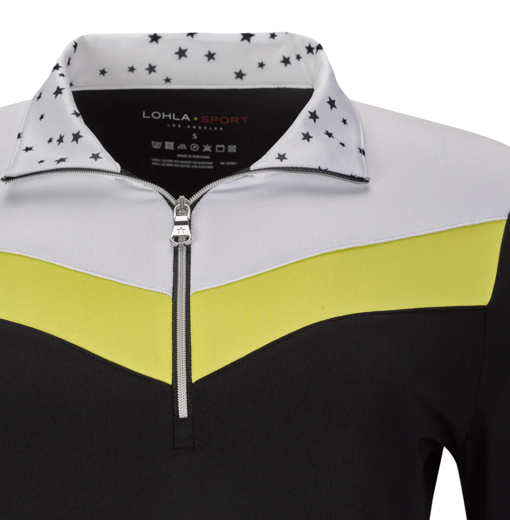 Emily Chevron Top - Lemon/Black