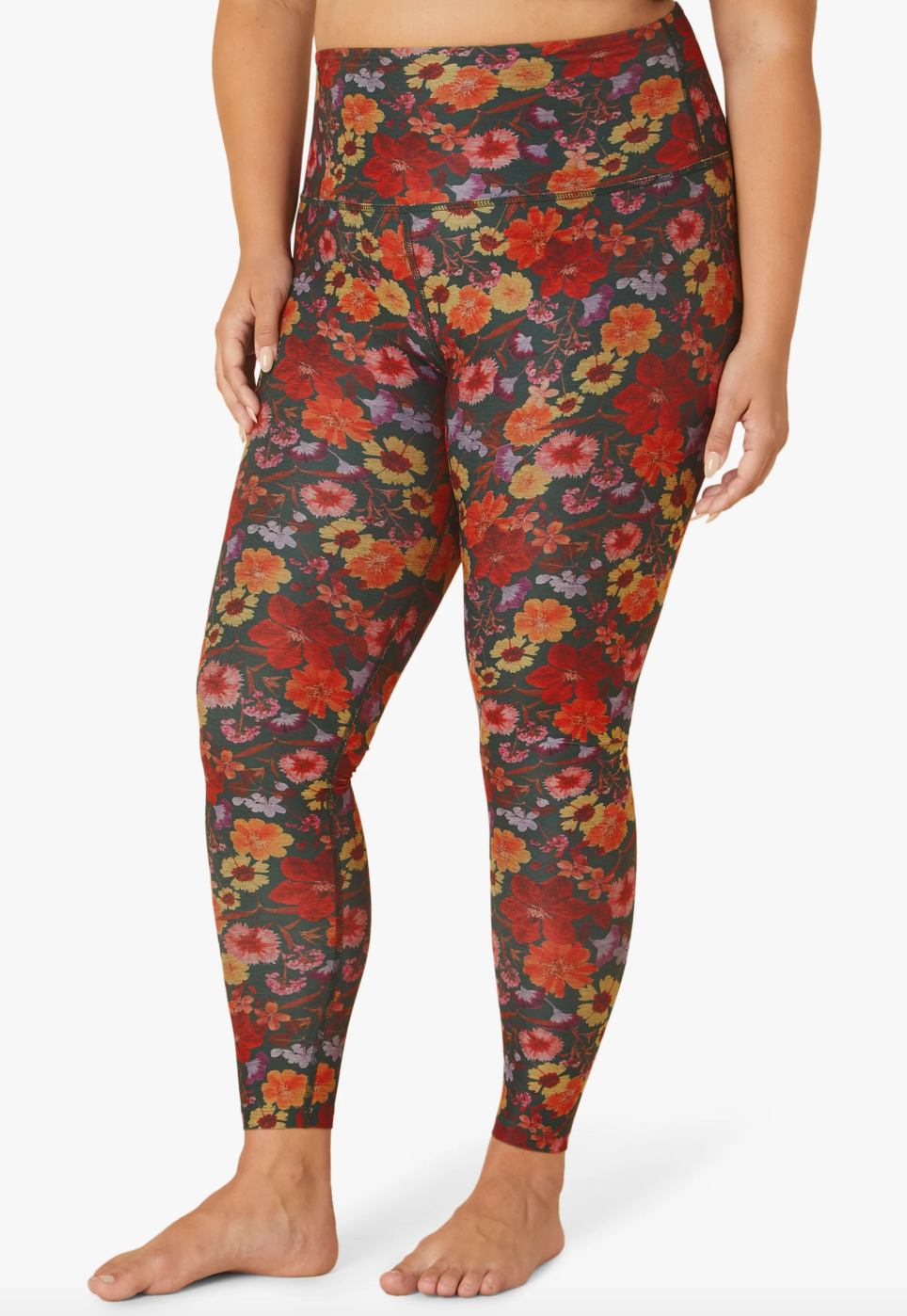 SoftMark High Waisted Midi Legging - Pressed Flowers