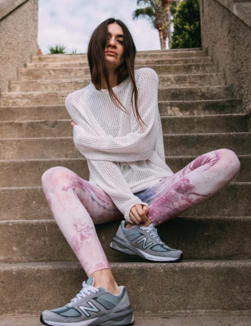 Sunset Legging Marble - Rose/Stone Blue