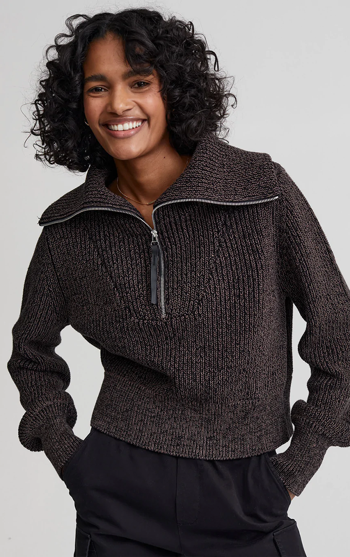 Mentone 1/2-Zip Pullover Black Speckle