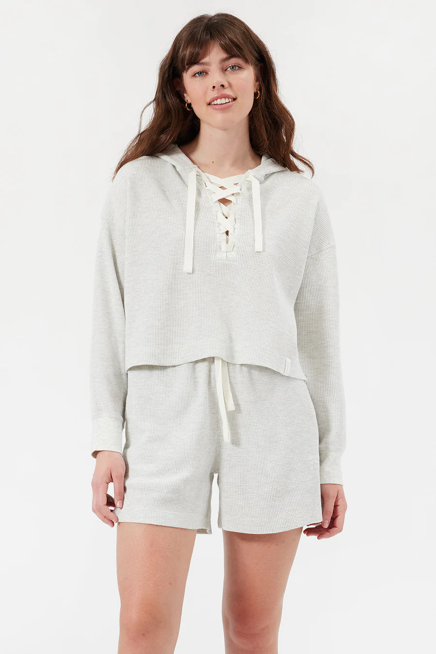 Shana Thermal Hoodie - Heather Gray