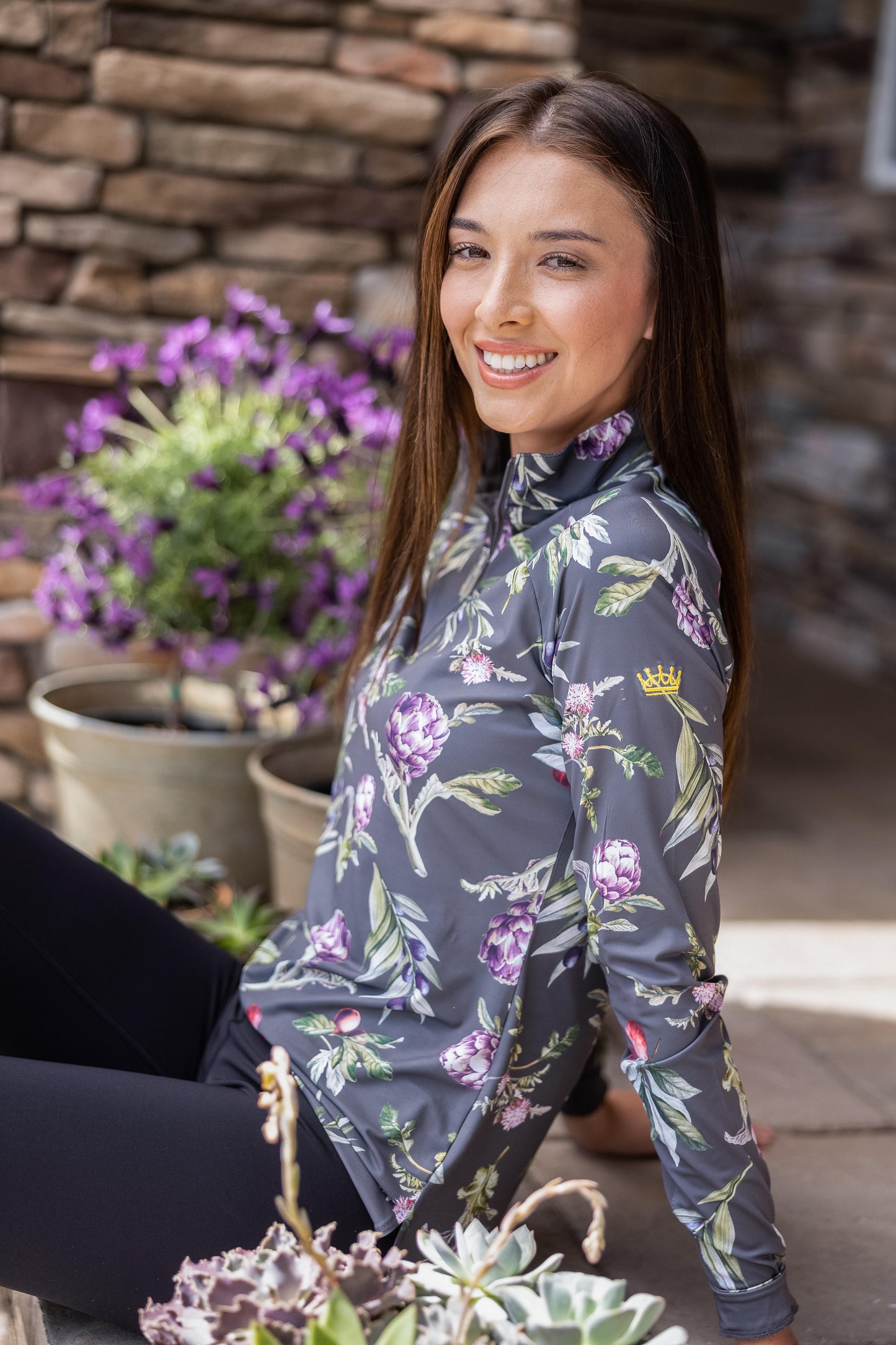 1/4 Zip Long Sleeve - Asphalt Artichoke