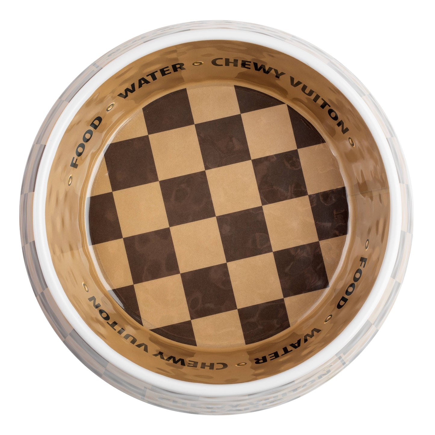 Haute Diggity Dog - Checker Chewy Vuiton Bowl - 3 Sizes!! Dog Bowls: Large