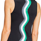 Swirl Sleeveless Top by Urban Savage - Black / Green