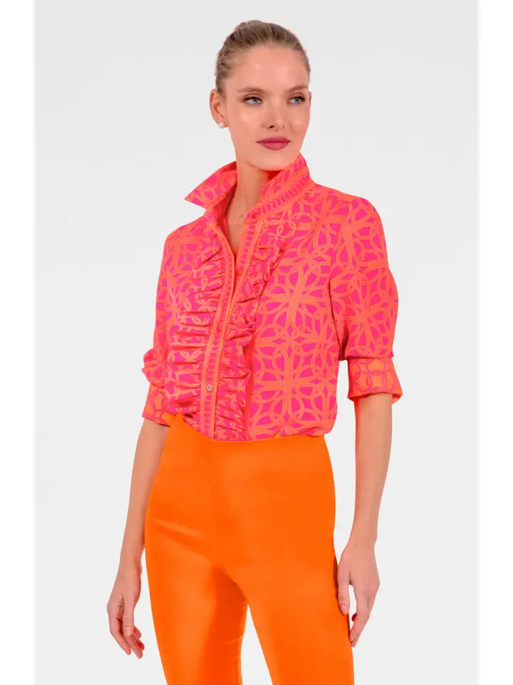 Ruffle Rumble Blouse - Ring Toss