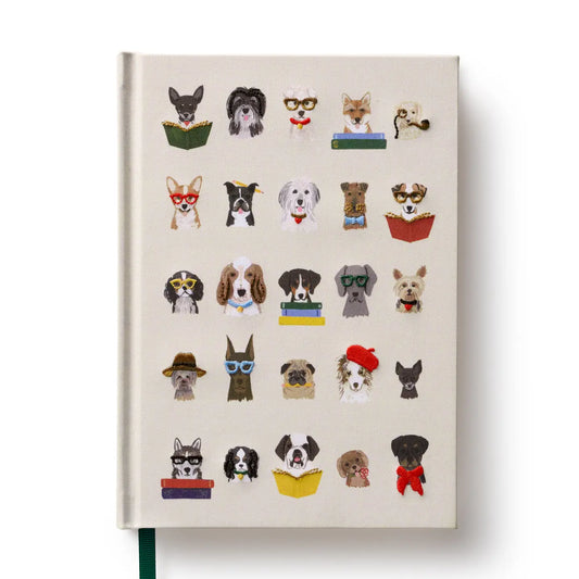 Studious Dogs Embroidered Journal