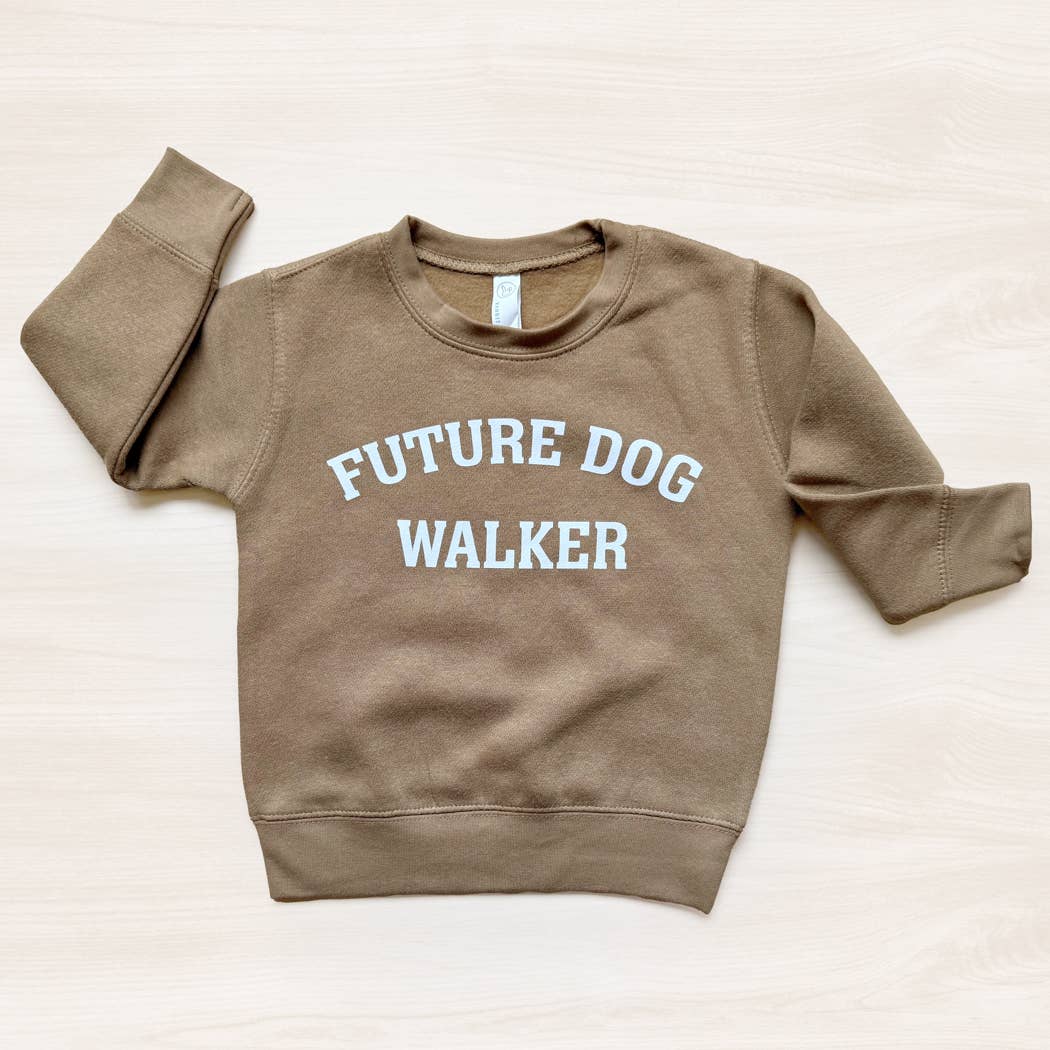 Poppy & Lou - Future Dog Walker Toddler Sweatshirt: Coyote Brown / 5/6
