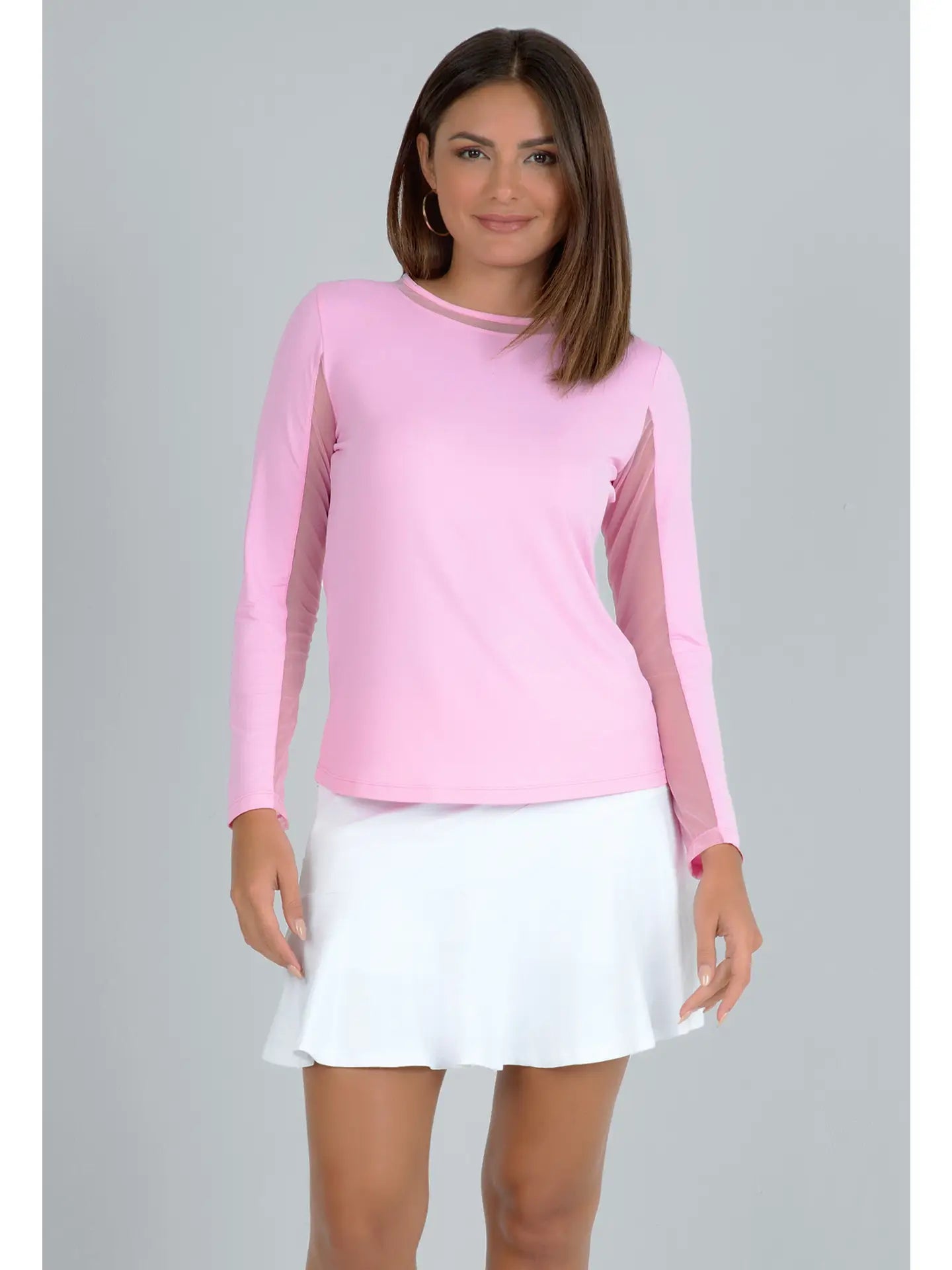 Long Sleeve Crew Neck with Mesh