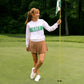 Club Sport Sweater: White / Green Golf