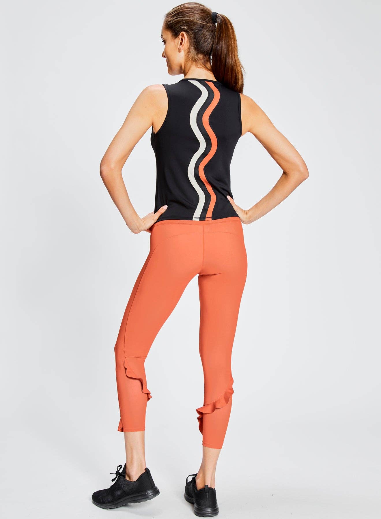 Swirl Sleeveless Top by Urban Savage - Black / Green