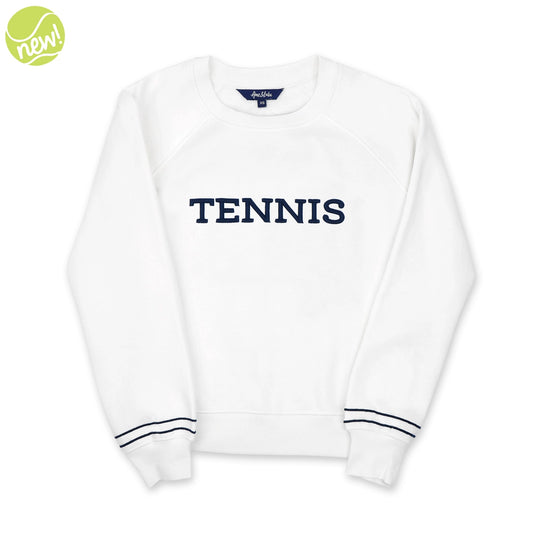 White Navy Tennis Play All Sweatshirt