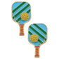 Ellie Pickleball Enamel Stud Earrings in Green & Blue