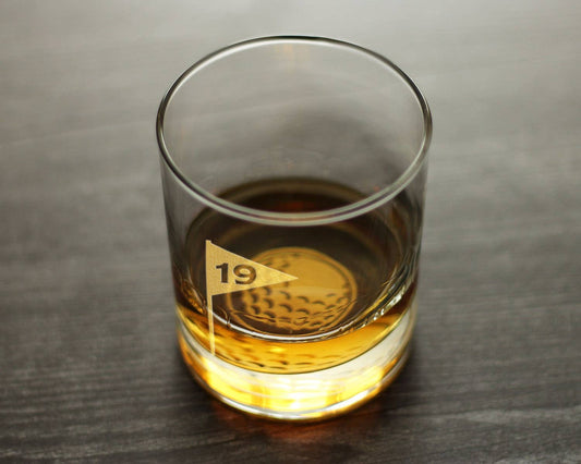 bevvee - 19th Hole Golf Ball Whiskey Rocks Glass - Golfers Gifts