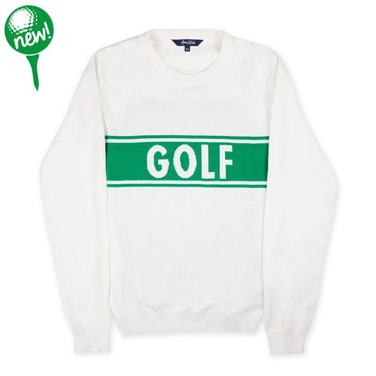 Club Sport Sweater: White / Green Golf