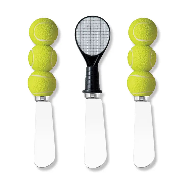 3-Piece Tennis Racket & Ball Cheese Spreader