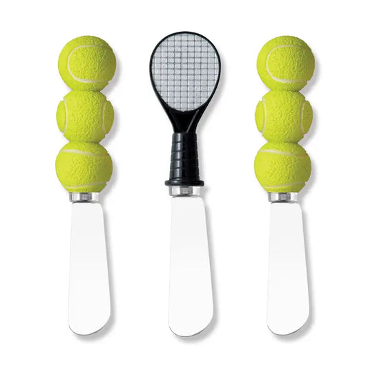 3-Piece Tennis Racket & Ball Cheese Spreader