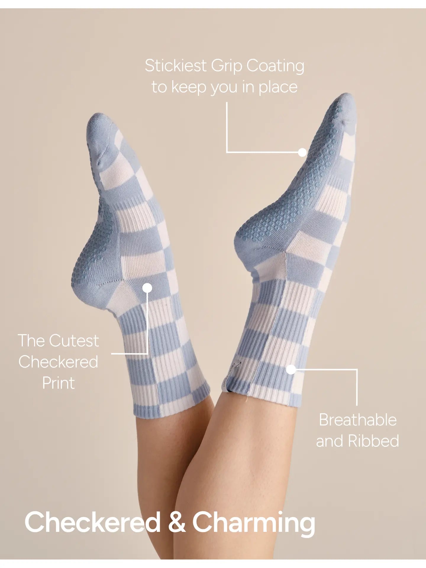The Checkered Crew Grip Sock