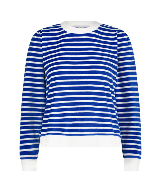 Cadet Blue with Bright White Stripe Poppy Top