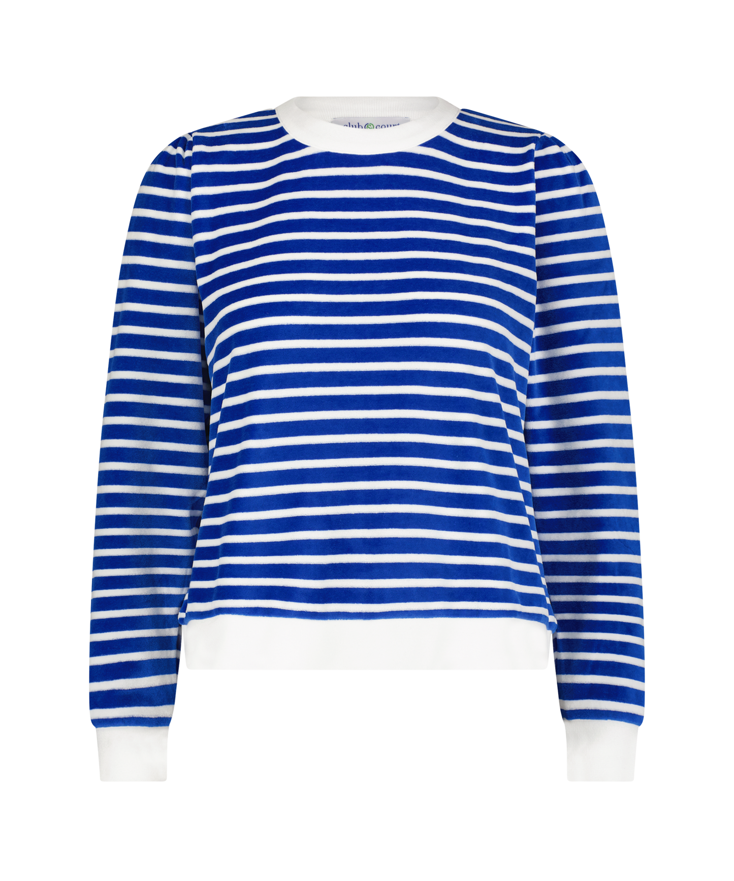 Club and Court - Poppy Top: Cadet Blue with Bright White Stripe / S