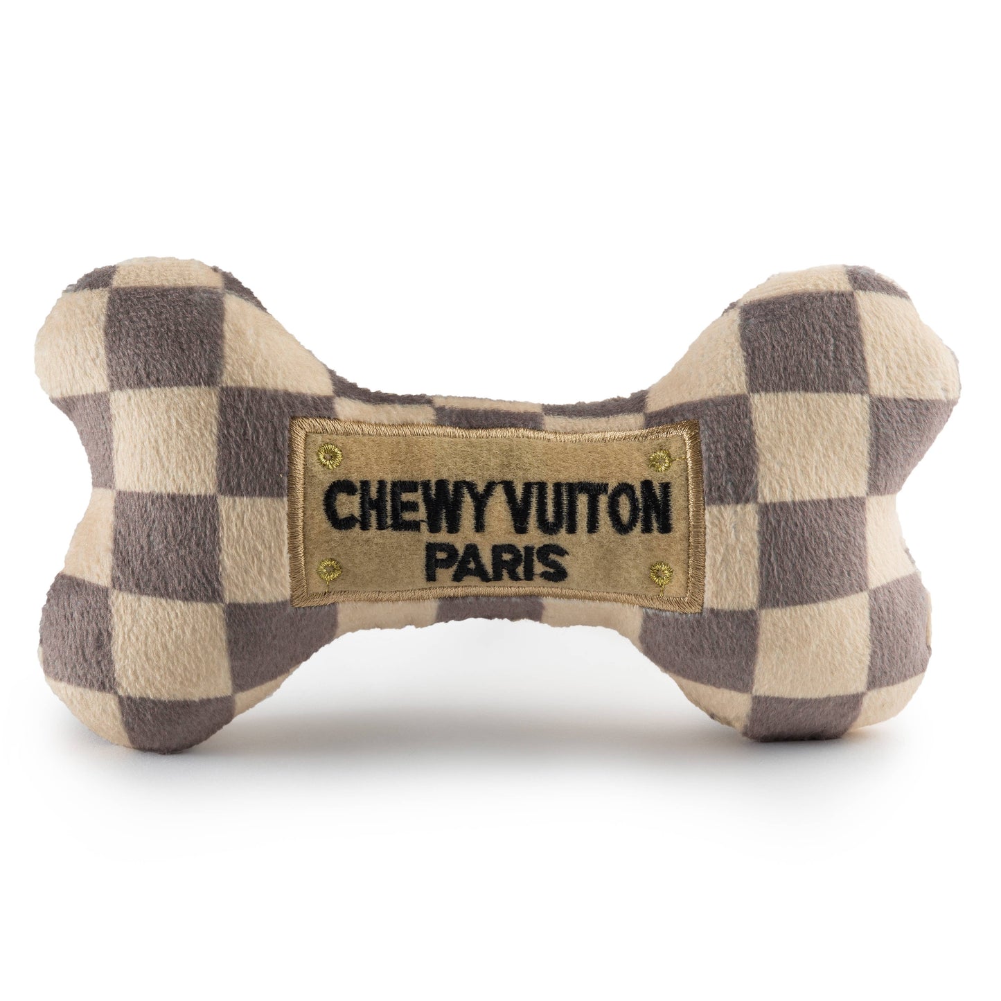 Haute Diggity Dog - Checker Chewy Vuiton Bones Squeaker Dog Toy: XL