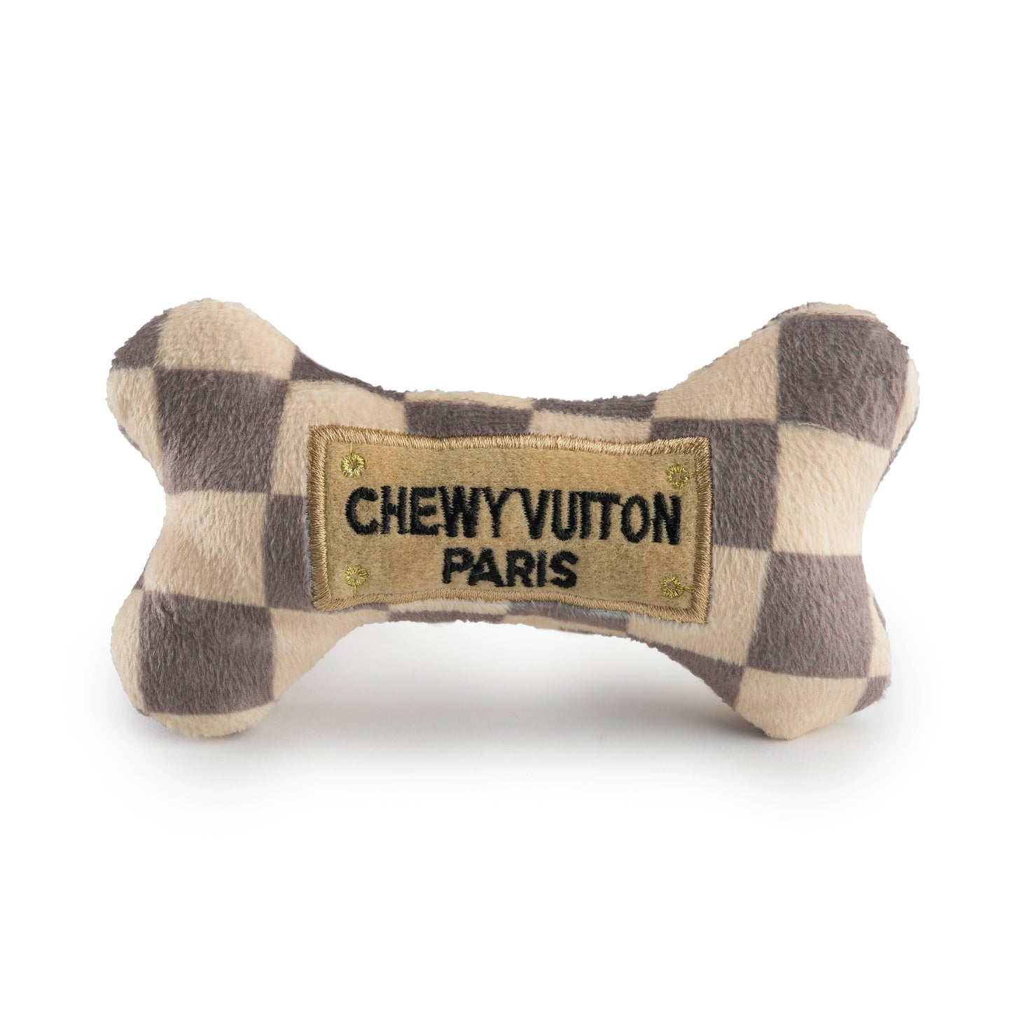 Haute Diggity Dog - Checker Chewy Vuiton Bones Squeaker Dog Toy: XL