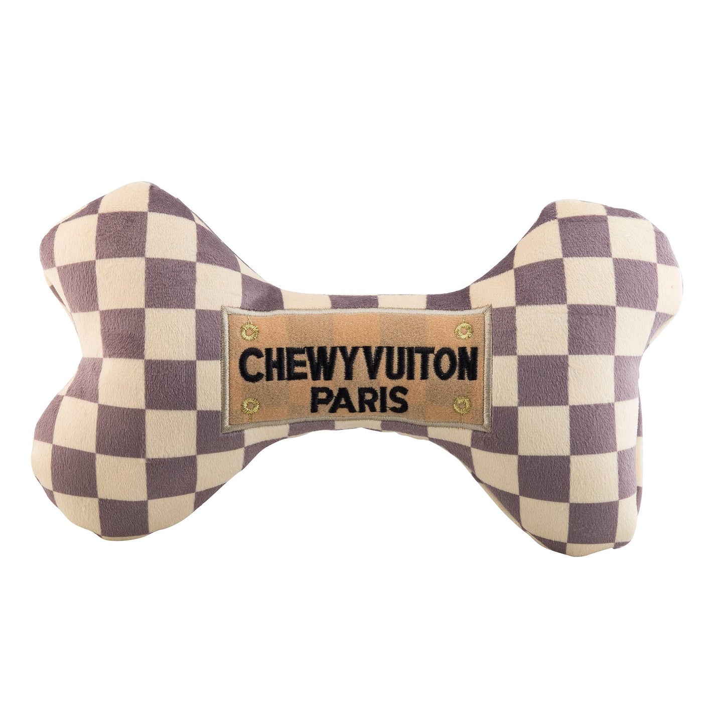 Haute Diggity Dog - Checker Chewy Vuiton Bones Squeaker Dog Toy: XL