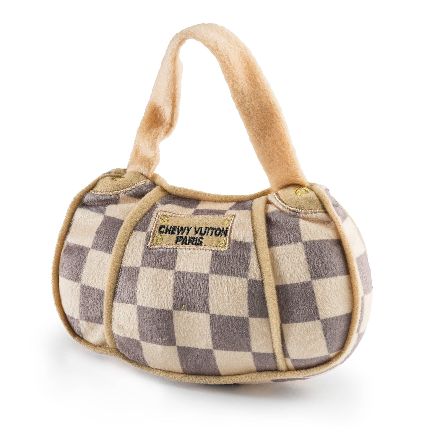 Haute Diggity Dog - Checker Chewy Vuiton Handbag Squeaker Dog Toy: Small / Mini