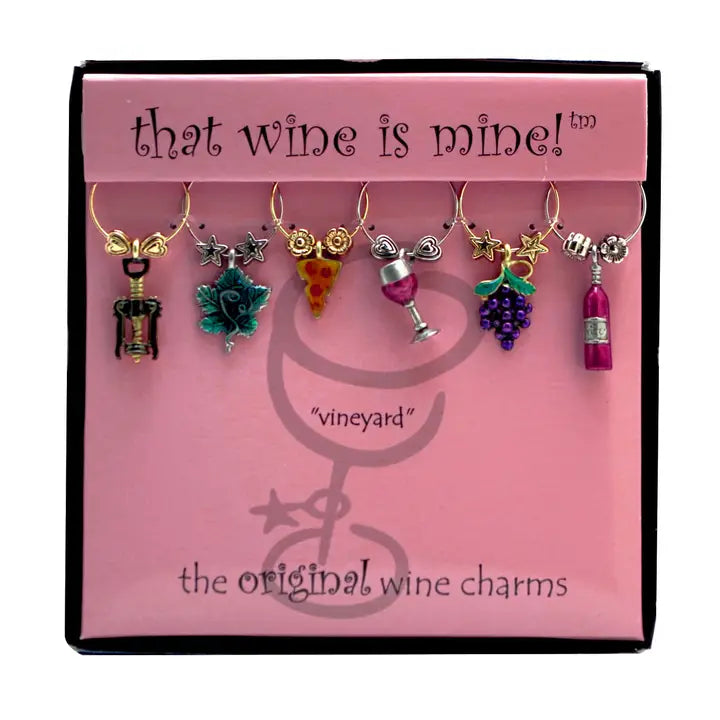 6-Piece Vineyard Painted Wine Charms