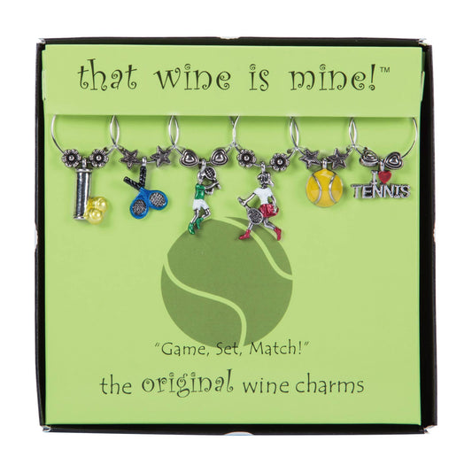 6-Piece Game Set Match Painted Wine Charms