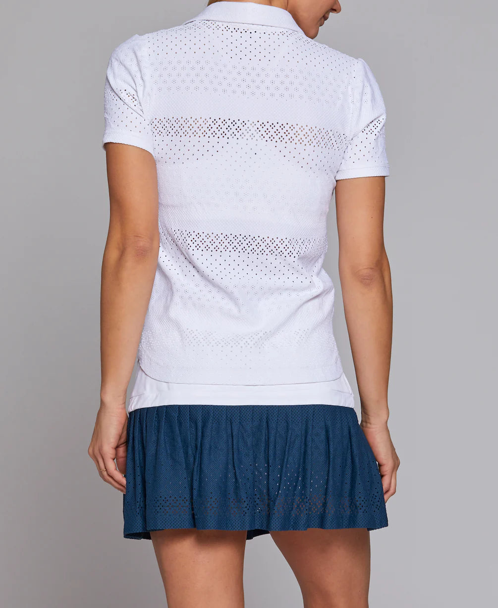 Lace Polo in White