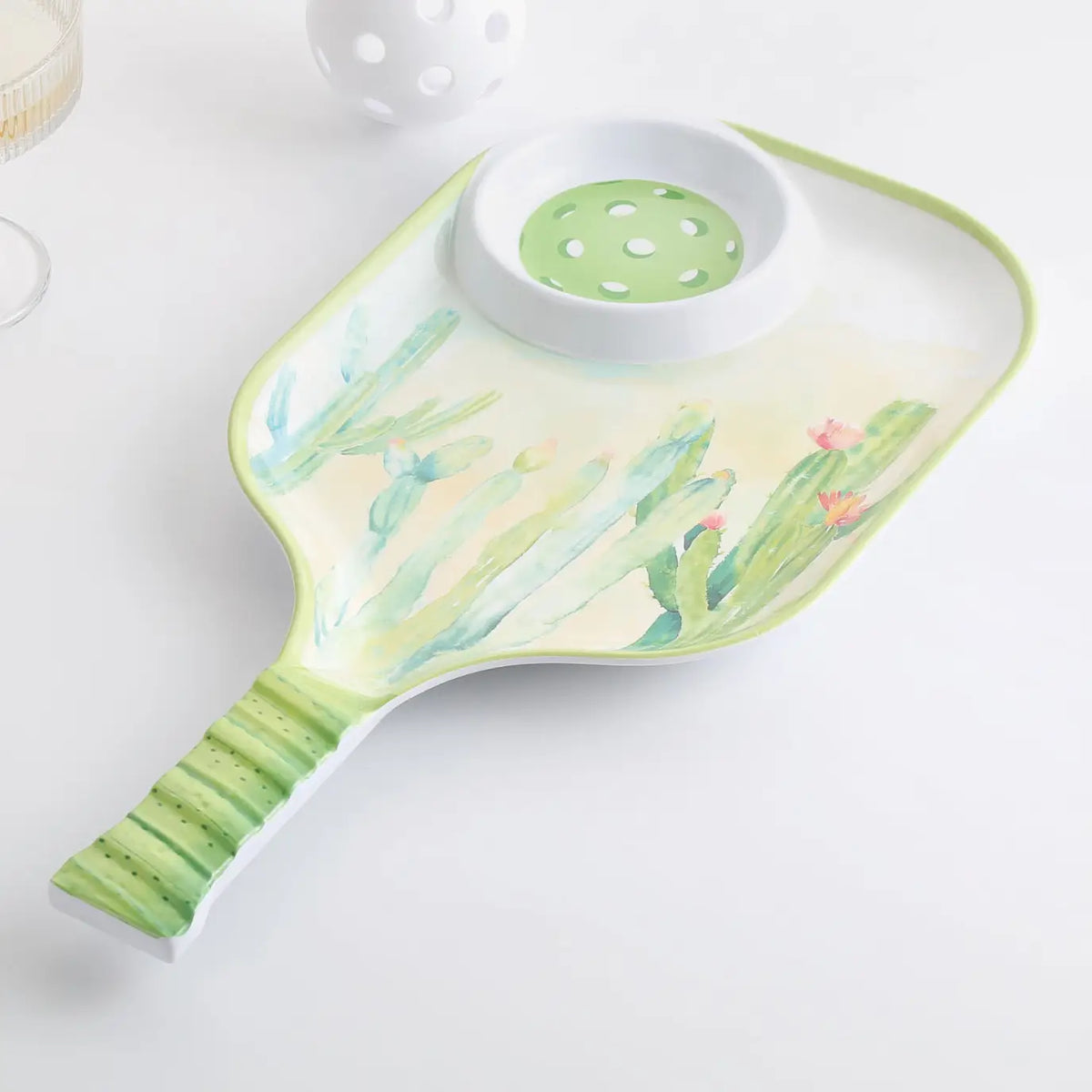 Cactus 15 3/4" Melamine Paddle Chip & Dip Tray